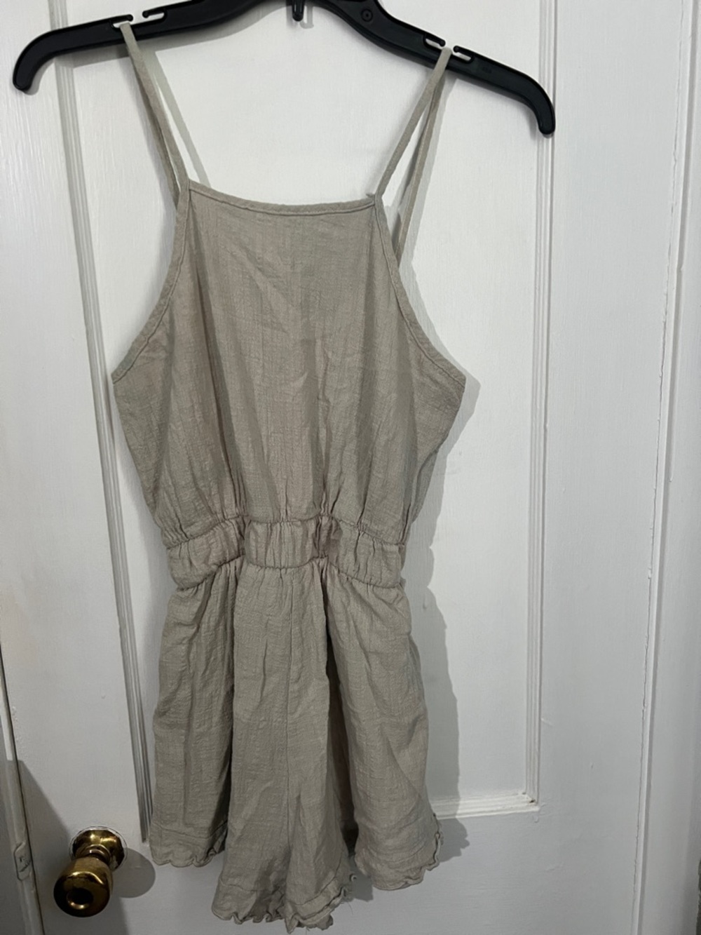 Altard State Lightweight Beige Linen Shorts Romper Size Medium